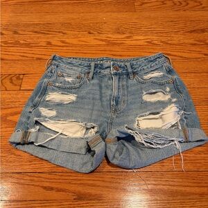 American Eagle Outfitters Distressed Light Blue Jean Shorts